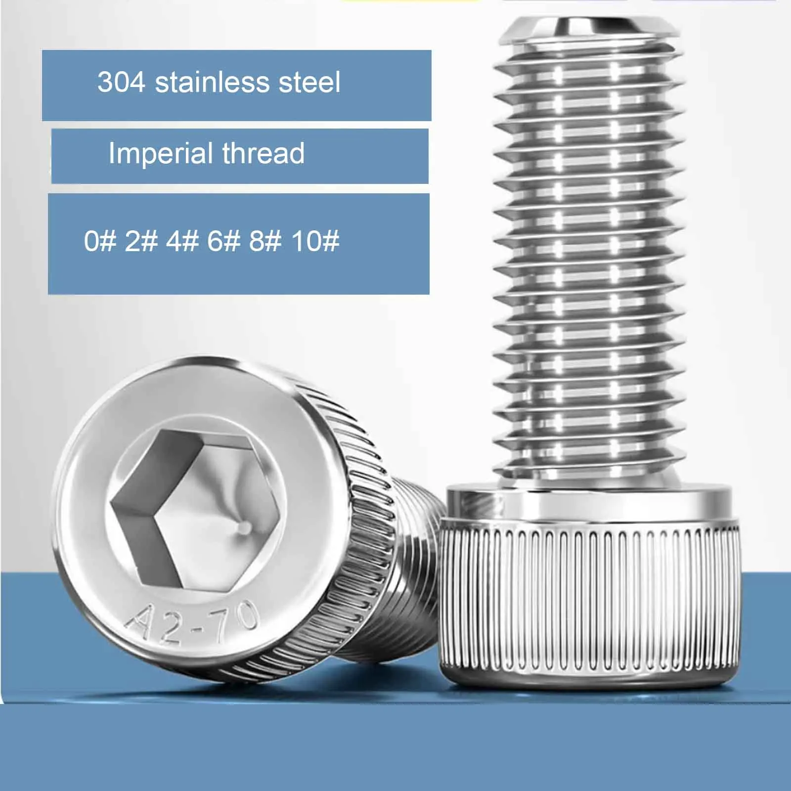 10/50pcs 0# 2# 4# 6# 8# 10# 304 Stainless Steel Hex Socket Cap Head Screws UNC UNF Fine Coarse Thread Imperial Metric Allen Bolt