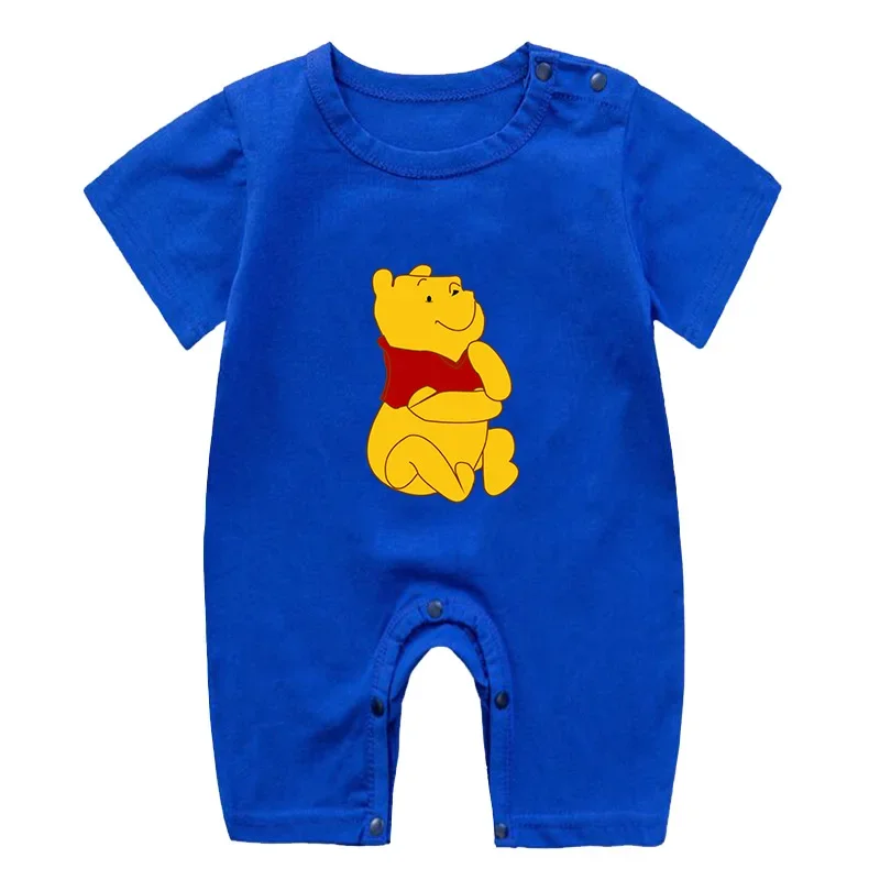 Summer Cotton Baby Romper Cartoon Bear Pooh Print Short Sleeve Baby Clothing One Piece Boy Girl Clothes Infant Jumpsuit Costume