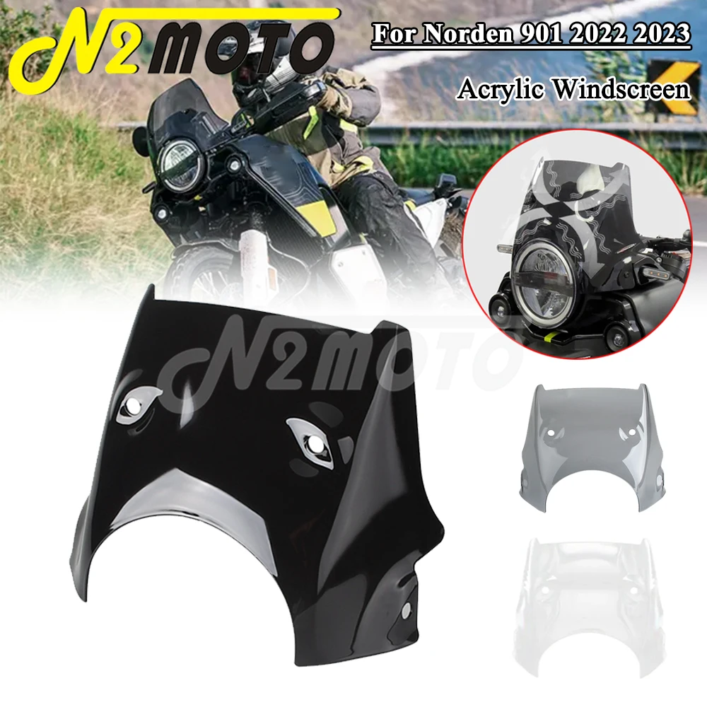 

Black / Clear / Smoke Motorcycle Windshield Wind Deflector Air Screen Shield For Norden 901 2022 2023 Acrylic Windscreen Spoiler