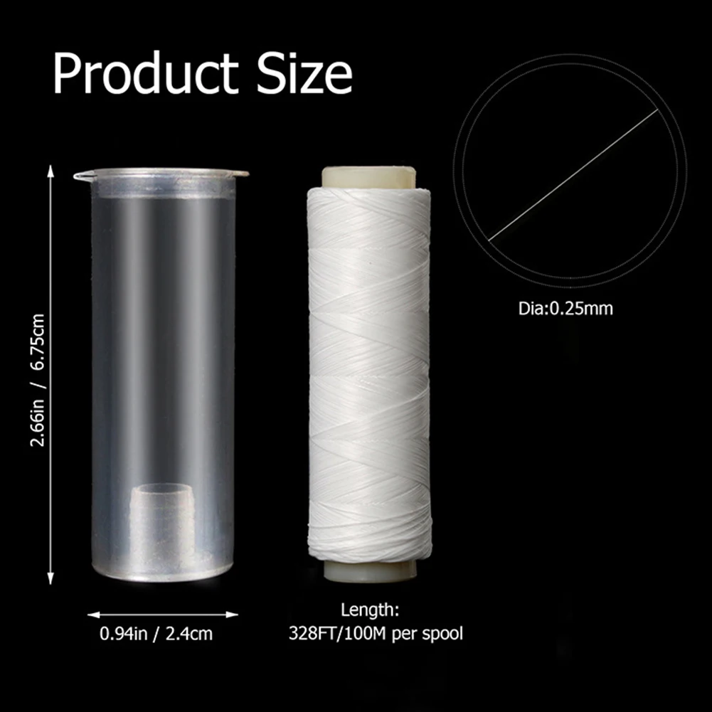 High Quality Fishing Elastic Thread 1 Roll Fishing Rubber Line Polyester White With Plastic Dispenser High Tensile