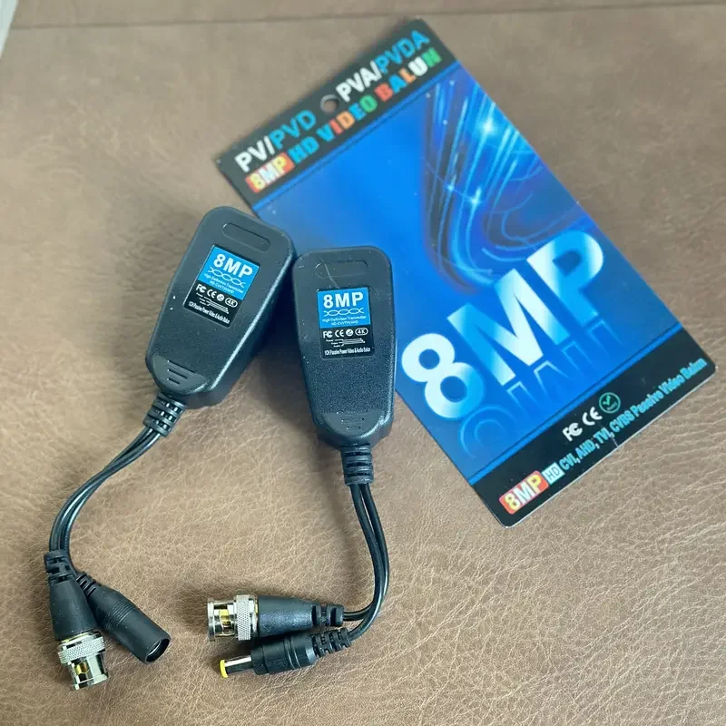 8MP Passive Video Balun BNC To RJ45 CCTV Video Transceiver Coax BNC for HDCVI HDTVI AHD Analog Camera