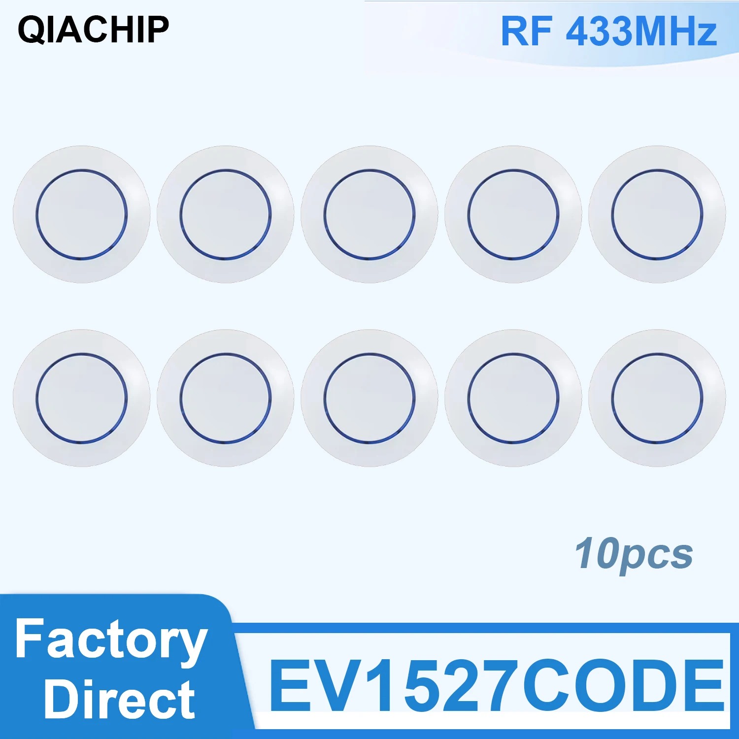 10pcs 433MHZ EV1527 Transmitter Remote Control Momentary Mode Self Locking Switch Relay Interlock Garage Door Keychain