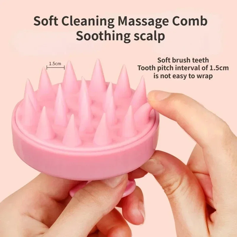 Brosse à shampoing en silicone, peigne de massage du cuir chevelu fleuri, tête moussante facile, brosse de bain