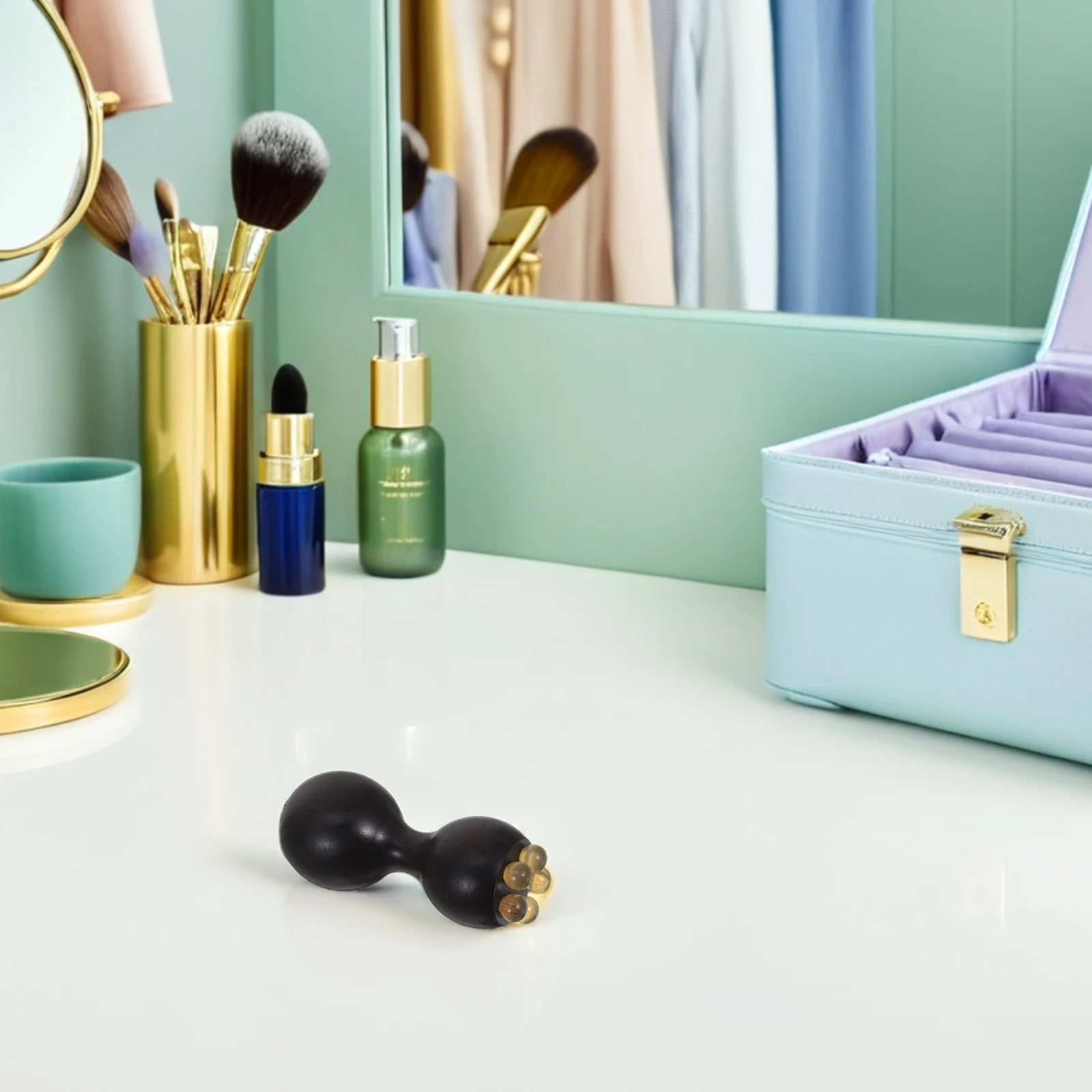 Manual Eye Massage Stick Sandalwood Wood Acupressure Tool for Under Eye Puffiness Dark Circle Relief Portable Face Neck Beauty