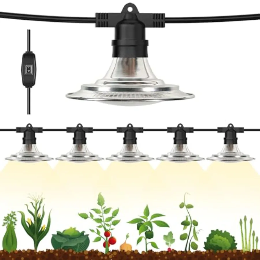 

Outdoor LED Grow for Greenhouse -Light Waterproof String Grow Light Full Spectrum LED Plant Grow Light Lamp Waterproof Greenhou