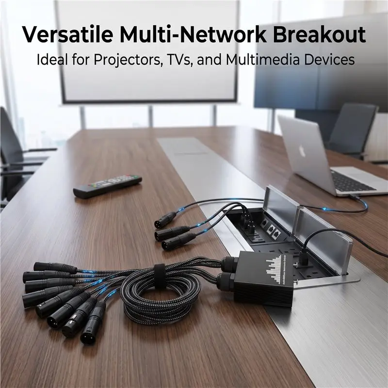 [B24B!】 Multi Network Breakout 8CH XLR 3Pin For Stage Sound Lighting And Recording Studio 8-CH XLR To 2X STP CAT6 RJ45 Ethercon