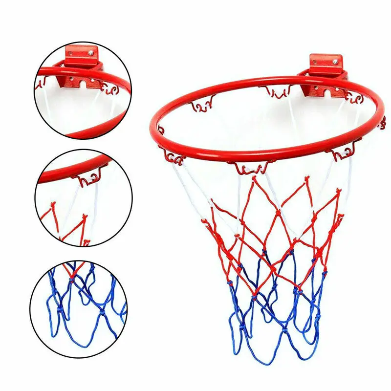 32cm Heavy Duty Basketball Hoop Sets Polypropylene Wall Mounted Ring Goal Wall Rim Hangin Basket Net In / Outdoor Sport Kids Toy