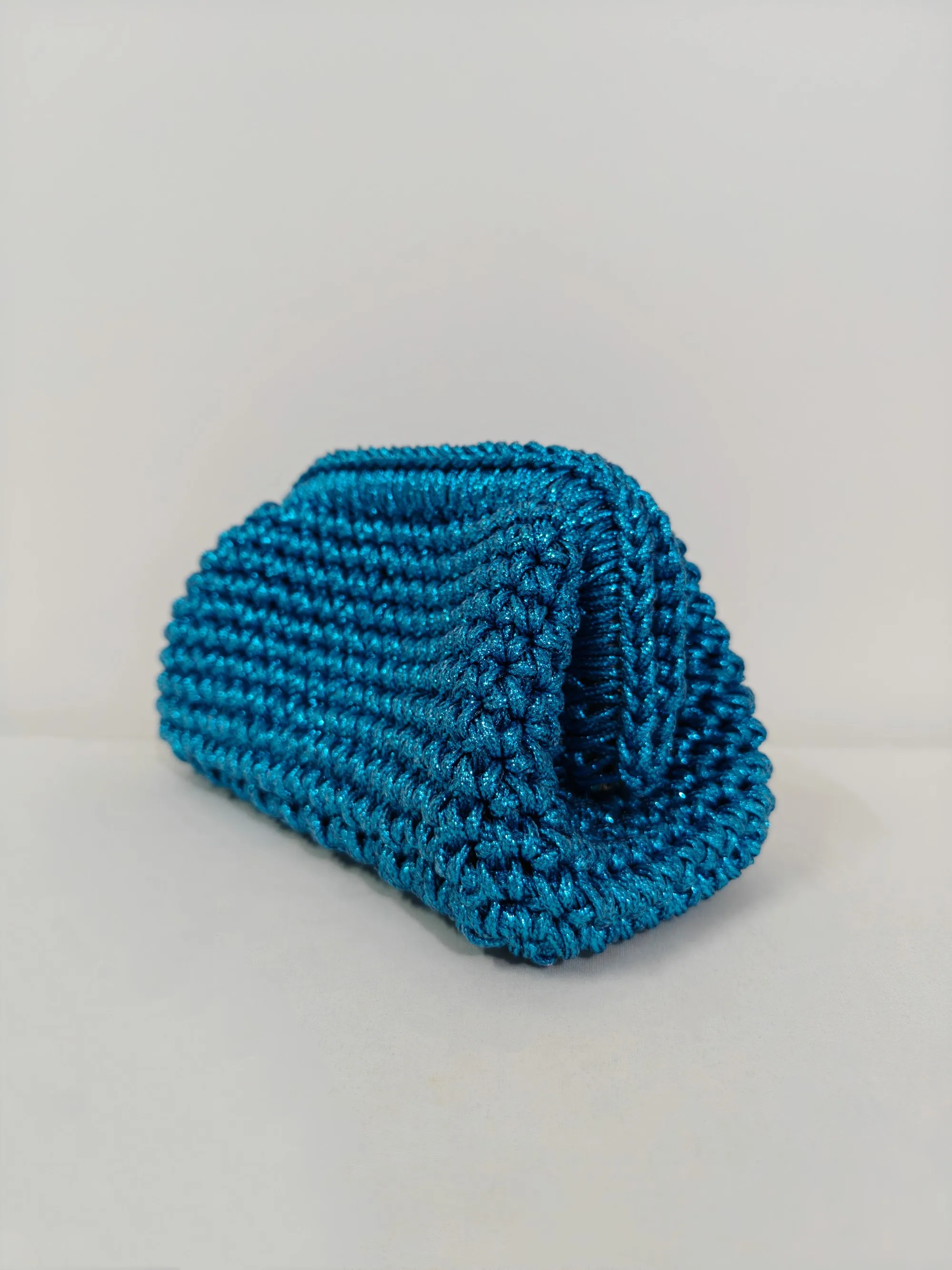 Yingzi Cloud Bag Bolso de mano con cuerda dorada brillante, bolso de mano tejido, bolso de noche de ganchillo hecho a mano