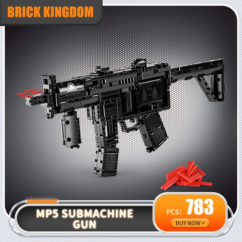 14001 Military Assembled Building Blocks MP5 Submachine gun Bricks Guns Series Model Army Firearms Kids Toys Boys Birthday Gifts