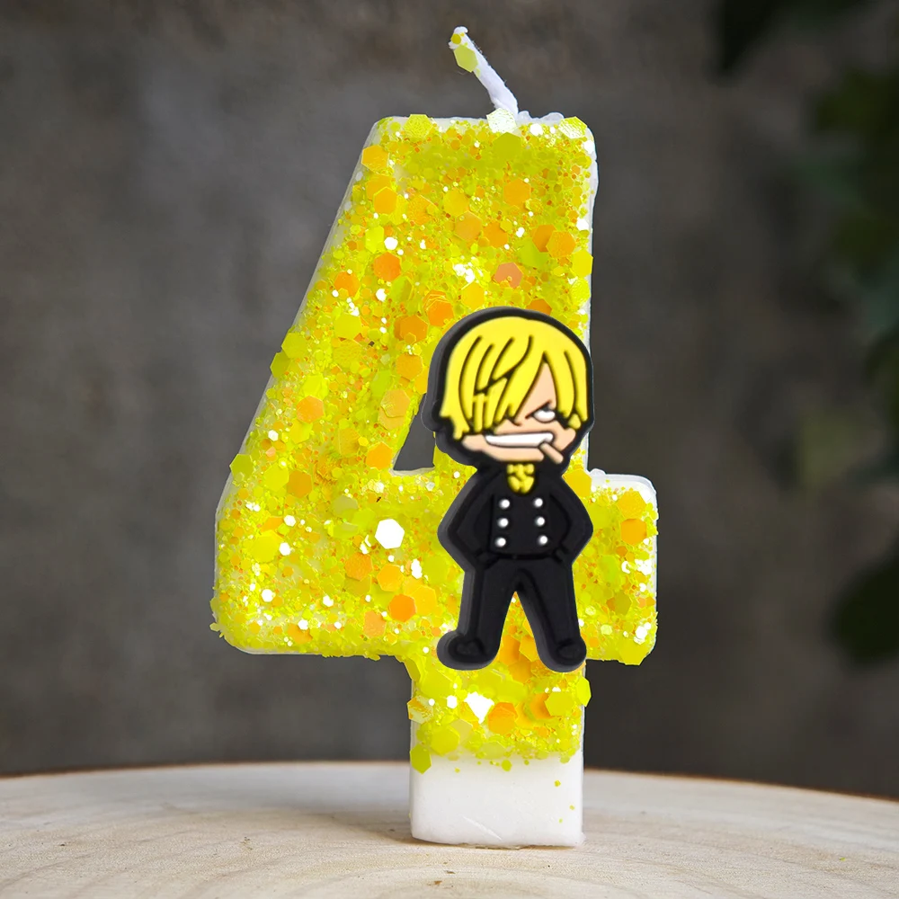 One Piece Theme Luffy Candle Number 0-9 Birthday Cake Candle Decorations  Luffy  Birthday Party Cake Topper Baby Shower Gift - view 4