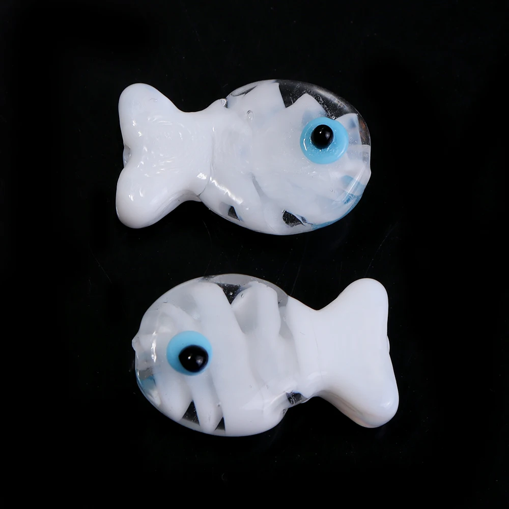 2pcs Cute Colorful Stripe Lampwork Glass Beads