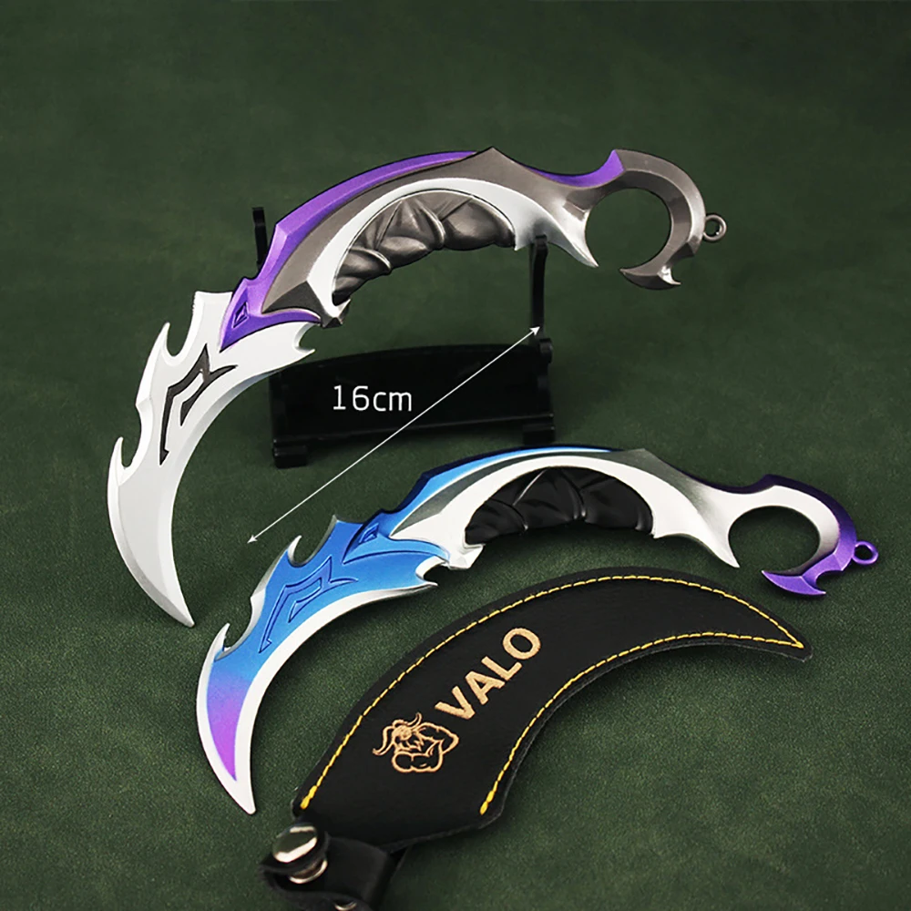 Valorant Weapon Melee Reaver 2.0 Karambit Knife 16cm Metal M4 Game Peripheral Samurai Sword Alloy Model Keychain Kids Gift Toys