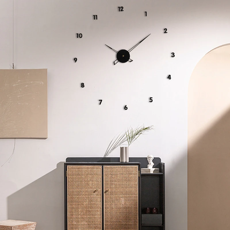 

Fashion personality no punching silent wall clock living room atmosphere new creative DIY simple light luxury wall clock