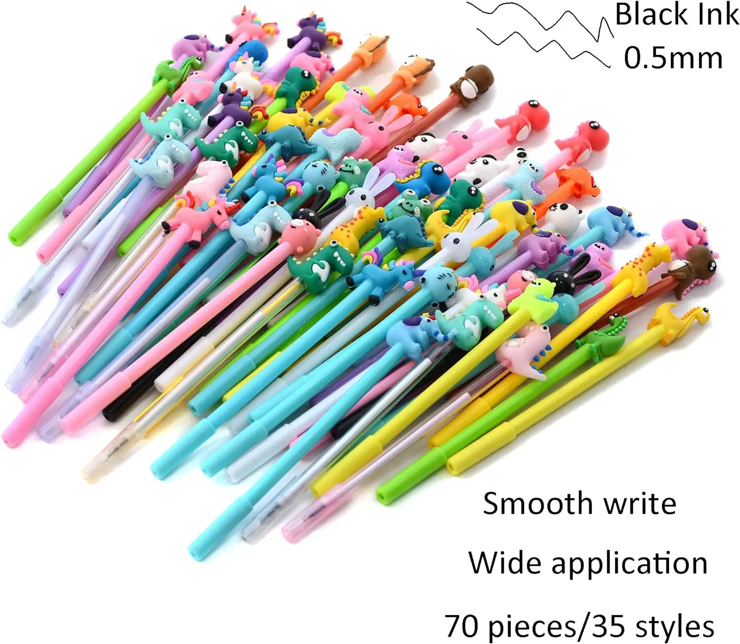 Imagem -02 - Cute Cartoon Novidade Gel Ink Pen Animal Ferramentas de Escrita Tinta Preta Kawaii Material Escolar para Escritório Infantil Atacado 0.5 mm