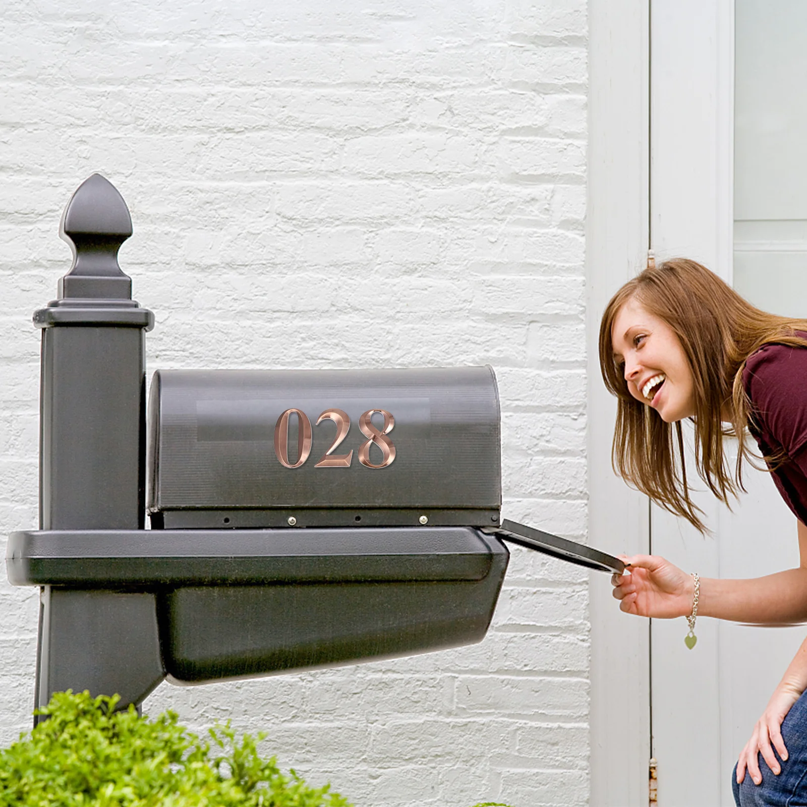 

10Pcs 3D Sign Self Adhesive Reflective Durable Mailbox Decal for Door Window Address Identifier