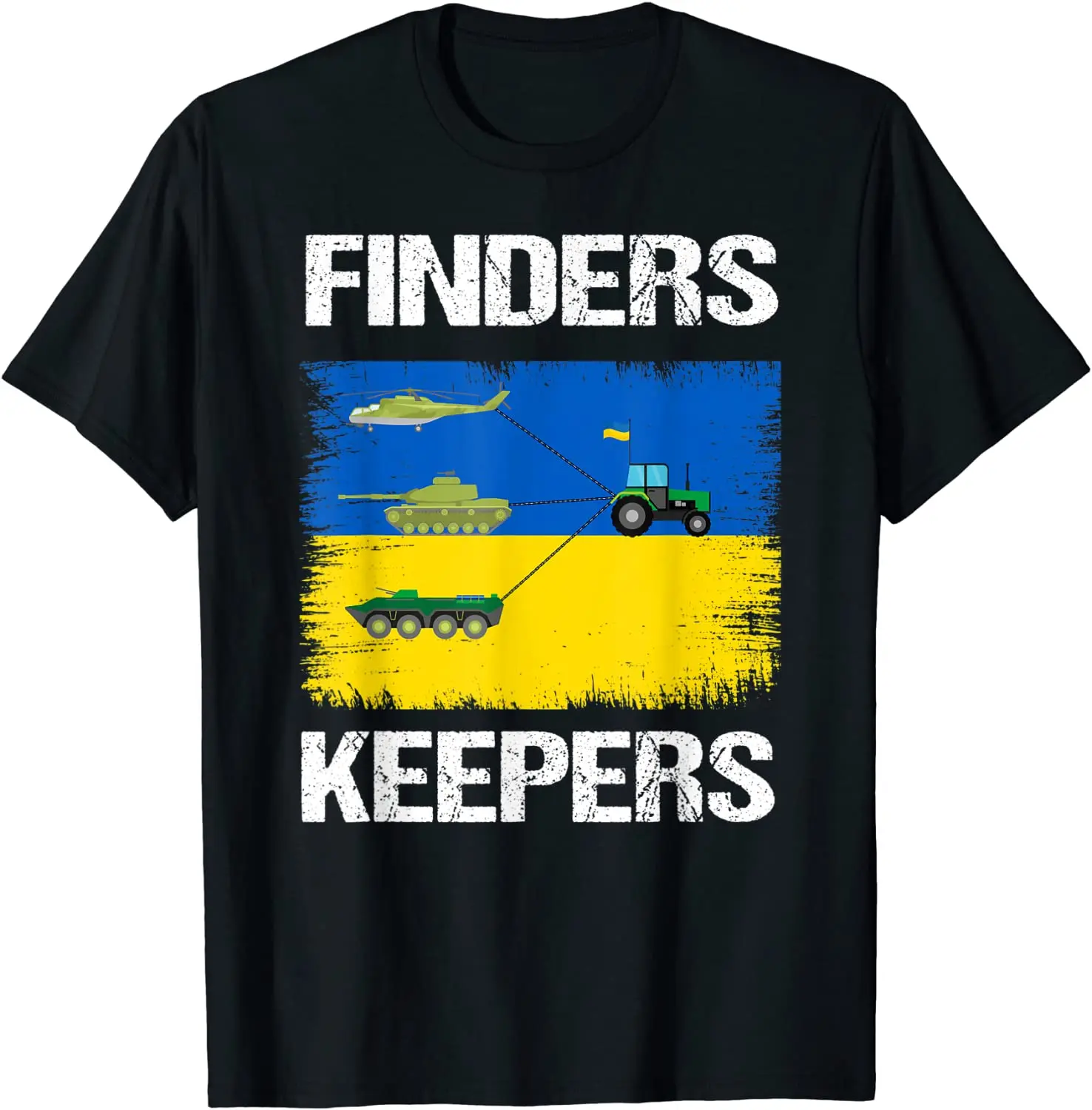 

Finders Keepers. Funny Farmers Tractor Pulling Tank T Shirt. Short Sleeve 100% Cotton Casual T-shirts Loose Top Size S-3XL