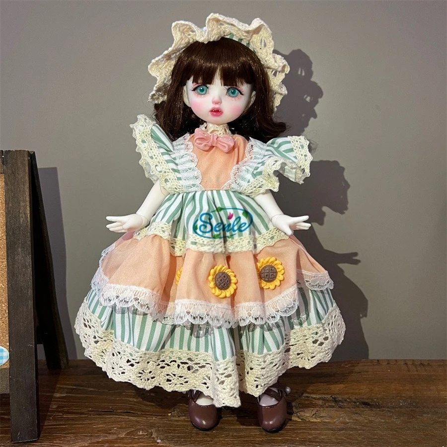 Conjunto de falda de encaje rosa verde menta, muñeca BJD de 6 puntos, vestido bonito de estilo dulce, traje de muñecas de 30cm, accesorios de vestir, regalos de cumpleaños