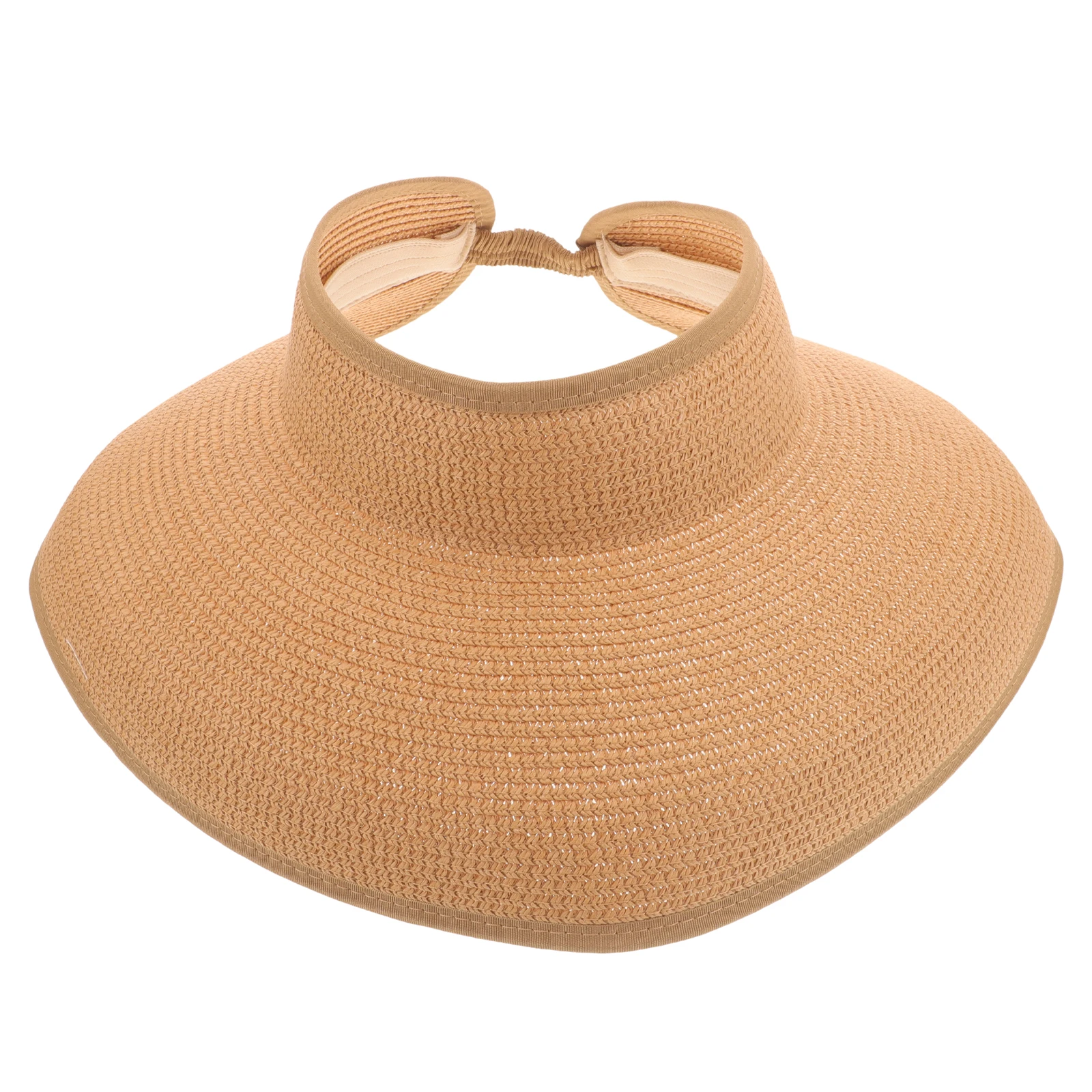 

Sun For Summer Straw Empty Top Hollow Lightweight Travel Visor Cap Outdoor Beach Sun Visor Shade Beach Hat Hat