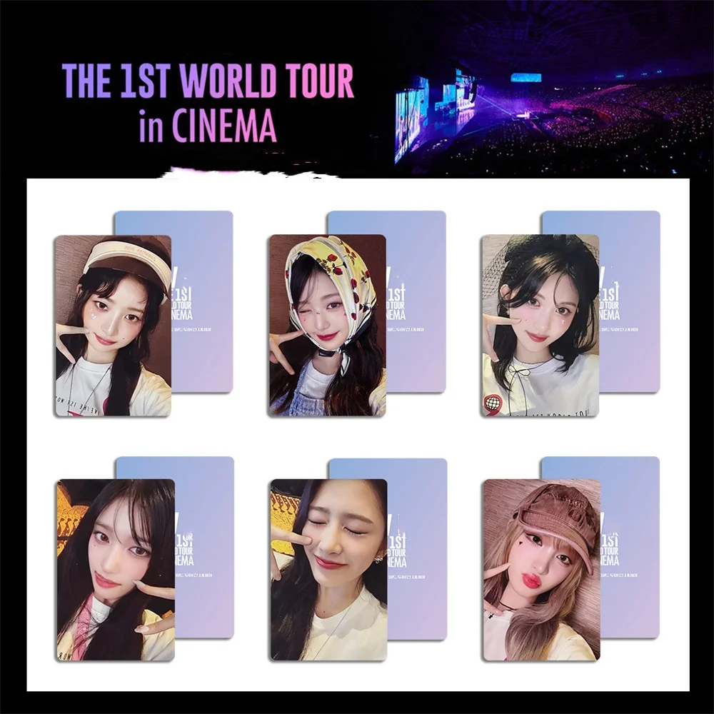 6/24Pcs/Set Kpop Wonyoung Liz 1st World Tour in CINEMA Photocards LOTTE POUCH REWARD Ver Yujin Rei Selfie Lomo Cards Fans Gifts