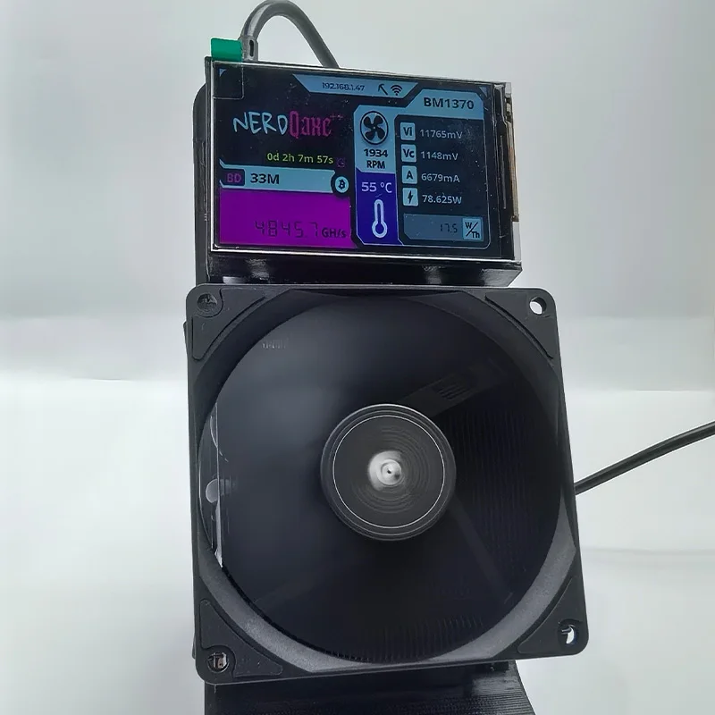 Bitaxe NerdQaxe++ Personal Blockchain BTC Solo Miner 4.8TH/s with 3.5'' Large Screen And Mute Fan for Cryptocurrency Mining