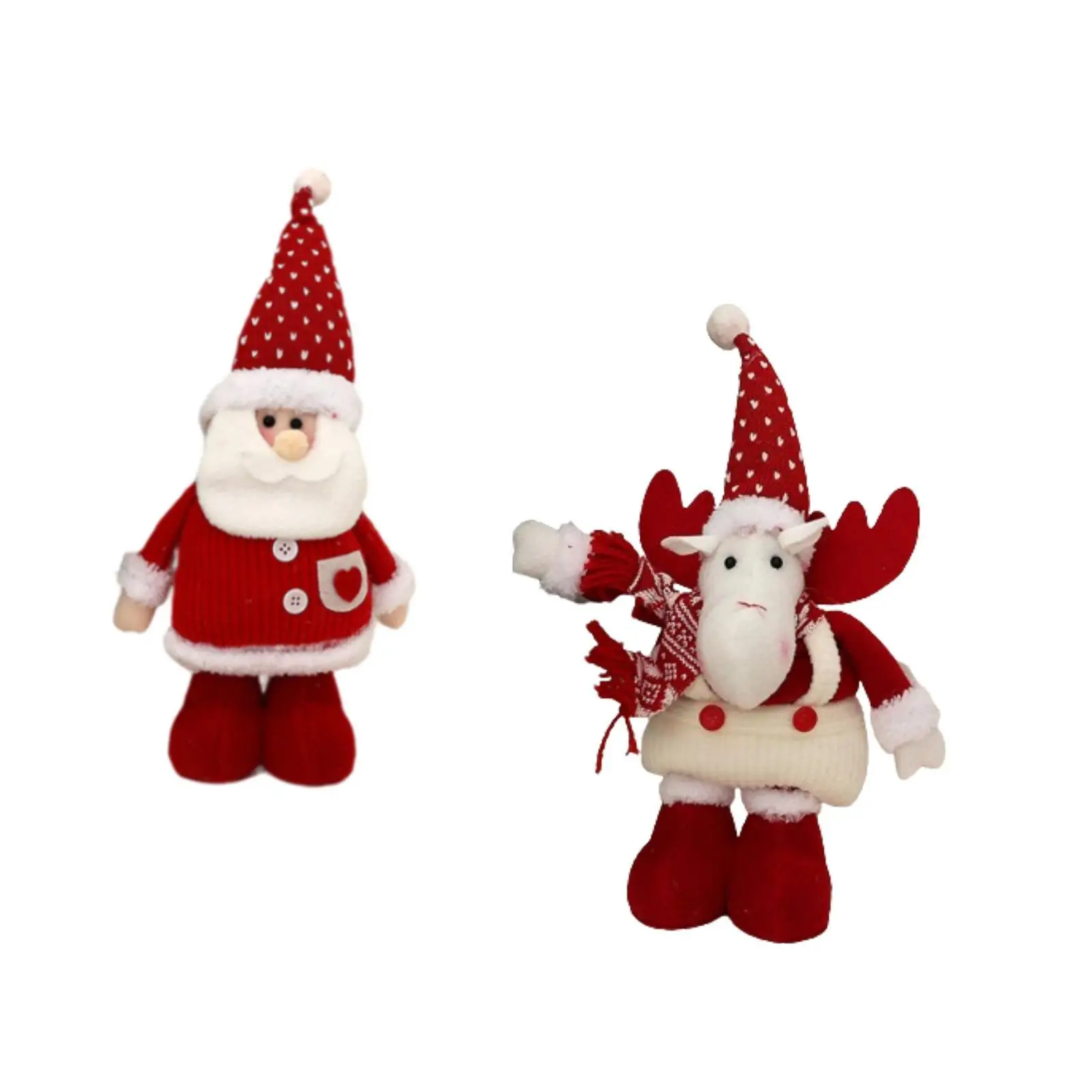 Stretchable Christmas Plush Doll Christmas Doll Figurine Soft Christmas Ornament for Hotel Christmas Tree Indoor Party Fireplace