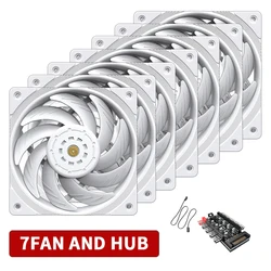 TEUCER T30 CPU 쿨러 선풍기 컴퓨터 케이스 냉각 시스템, 4 핀 PWM 120mm PC 팬, 선풍기 무소음 PC 게이머 CPU 쿨러, 120mm 선풍기