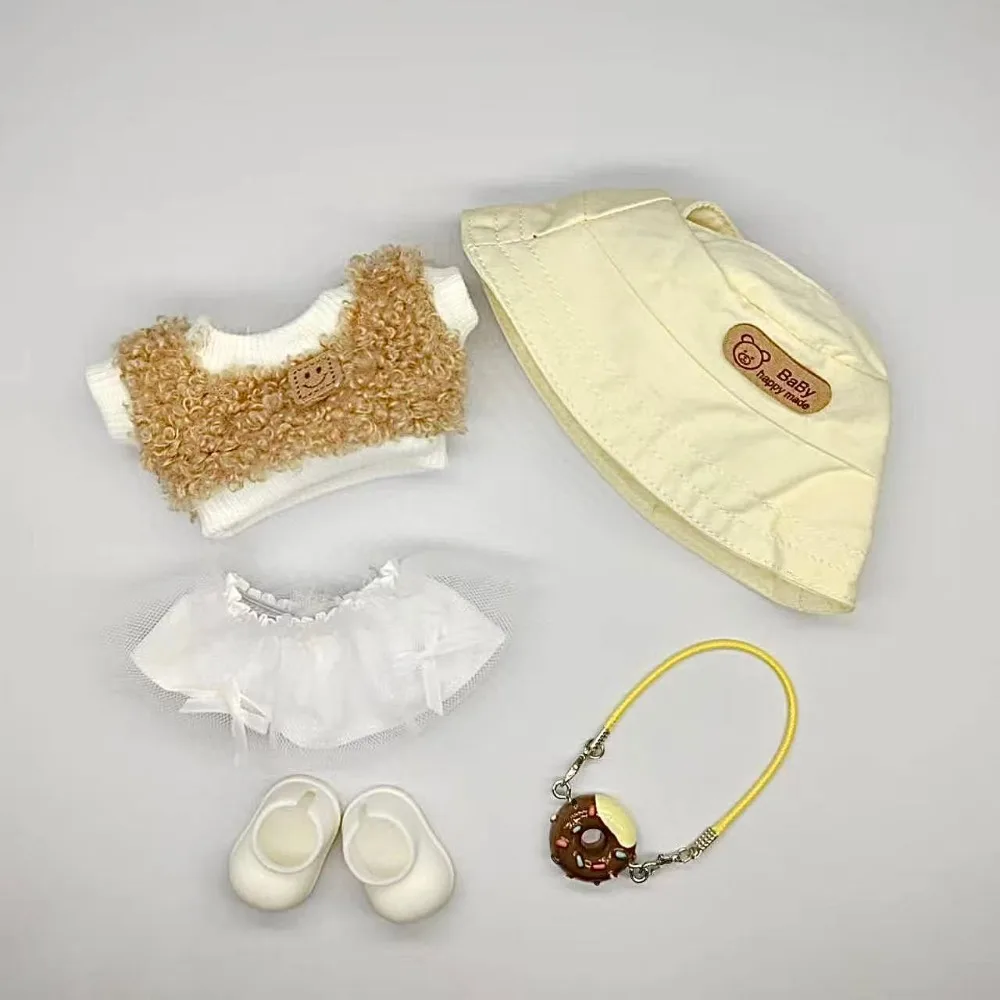 For 15-17cm Labubu Doll Clothes Tulle Skirt Set Stylish Outfit Replacement for 17cm Ropa Labubu Dolls Accessories