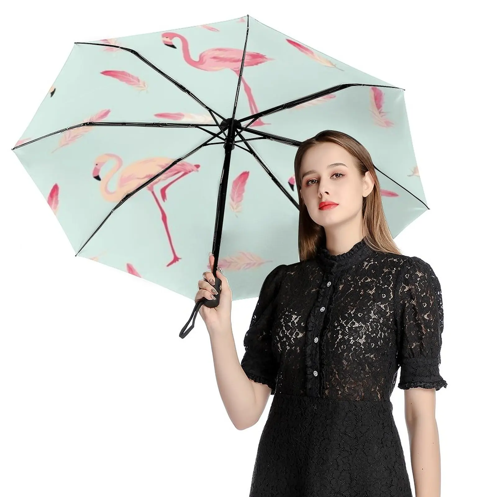 

Automatic Umbrella Rain Sun Rain Anti Uv Windproof Beach Umbrella Girl Parasol Folding Parasol Umbrellas Rain Women Portable107