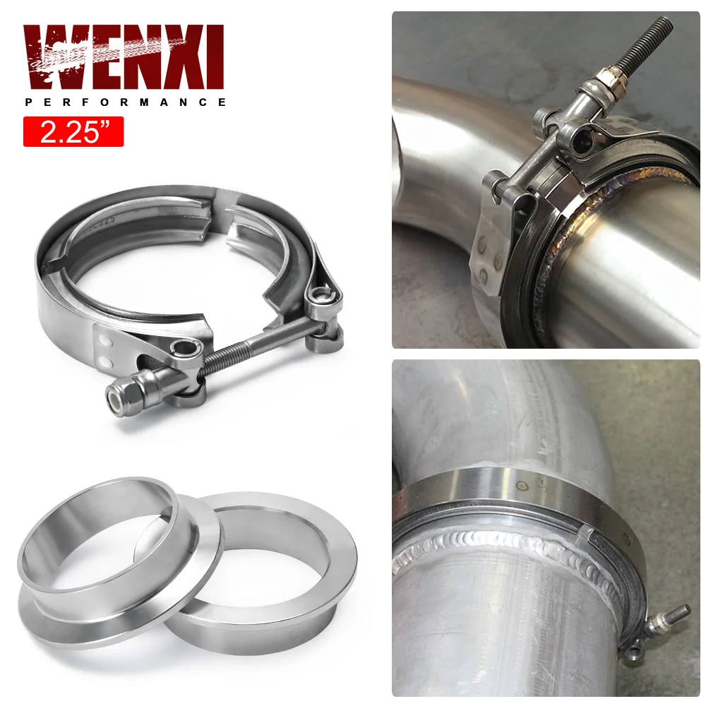 

2.25" V Band clamp flange Kit (Stainless Steel 304 Clamp+SUS304 Flange) For turbo exhaust downpipe PQY5282