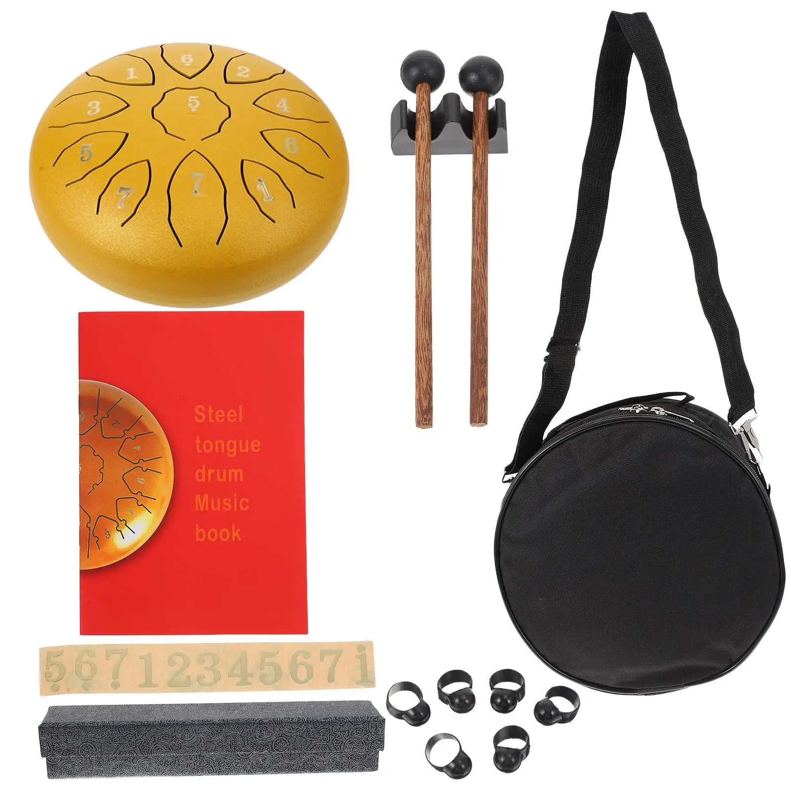 

Steel Tongue Drum Ethereal Professional Stylish Set Golden High Quality Material Stable Sound Yoga Meditation Portable