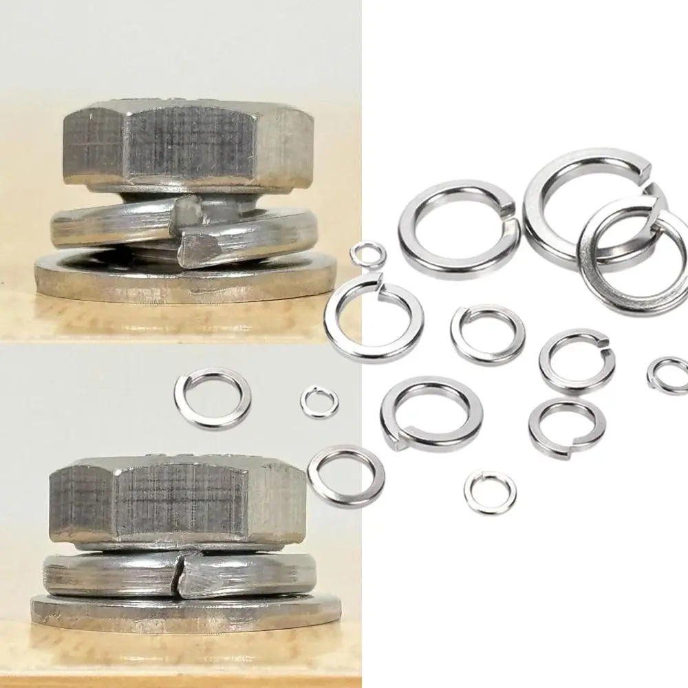 1000PCS M2 M2.5 M3 M5 M6 M8 M10 M12 Spring Lock Washers Assortment Kit 304 Stainless Steel Anti-loosening Lock Washers