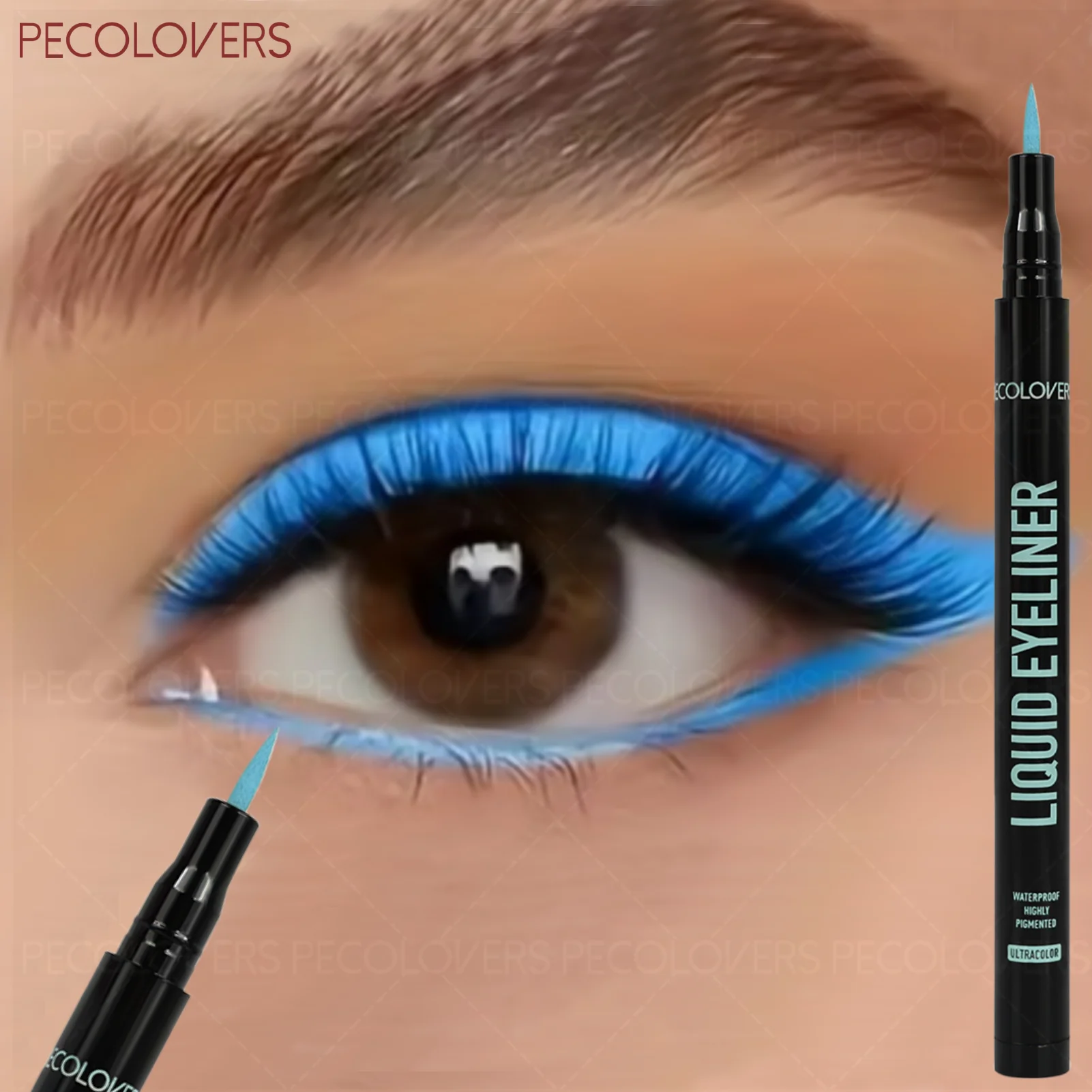1 Pc High Color Rendering Eyeliner Pen, Colorful Liquid Eyeliner, Quick Drying Waterproof, for All Types, Party Halloween Makeup