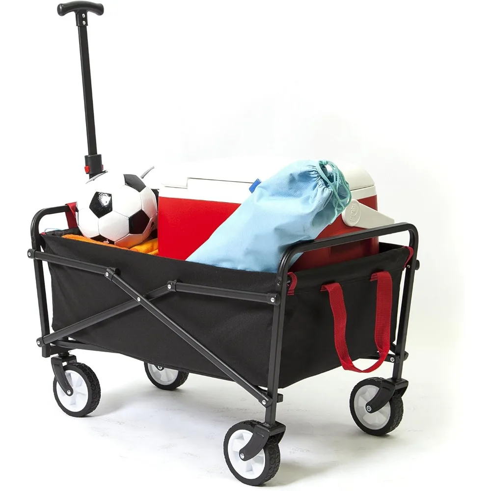 folding utility wagon for beach, outdoor adventures in black
