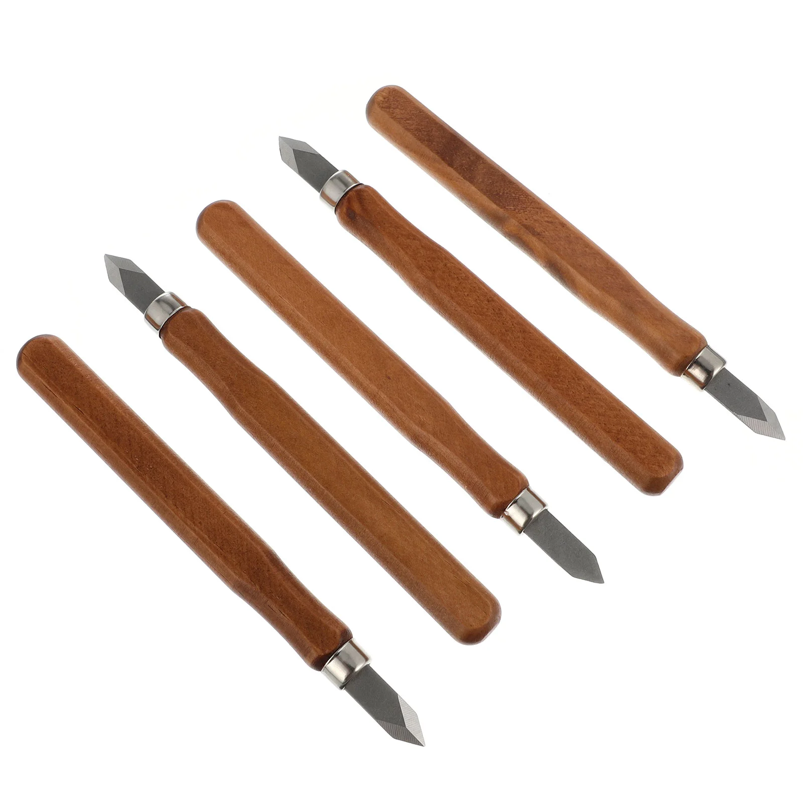 

5 Pcs Woodworking Marking Knife Carving Hand Tools Folding Utility Wooden Handle Cutters