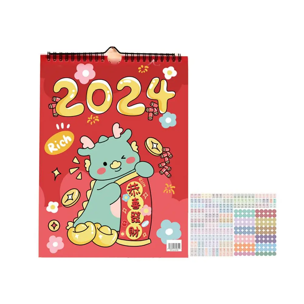 Selbst disziplin ierter Schlag 2024 neuer Desktop-Kalender Drachen kalender Desktop-Jahres kalender Mini-Kalender Büro jahr Mini Drago Z7X6