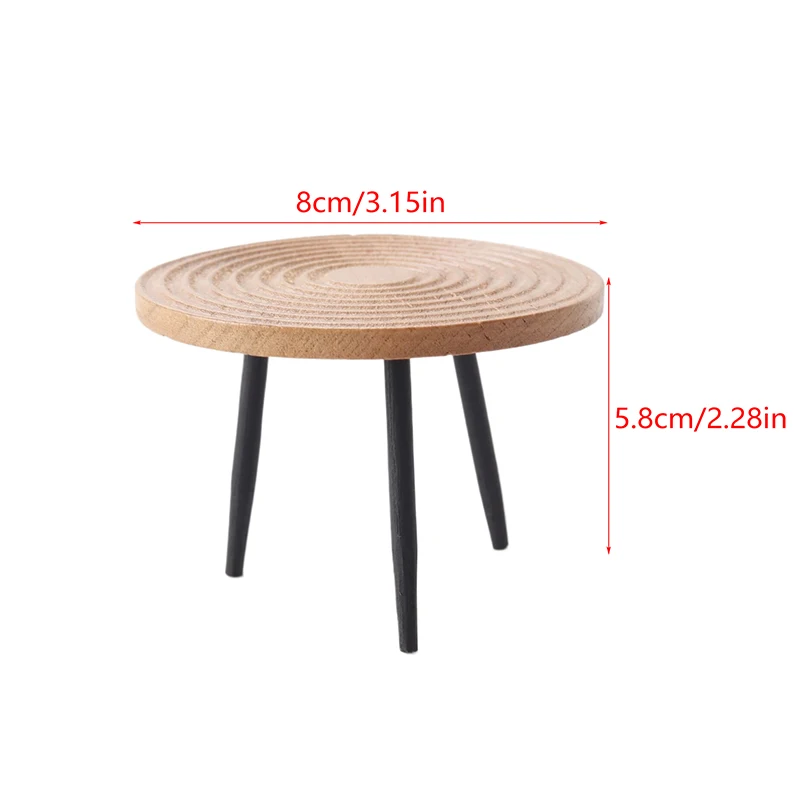 Mesa redonda en miniatura para casa de muñecas, mesa de té para casa de muñecas, decoración de muebles, juguete de Micro escena, accesorios de construcción, 1:12