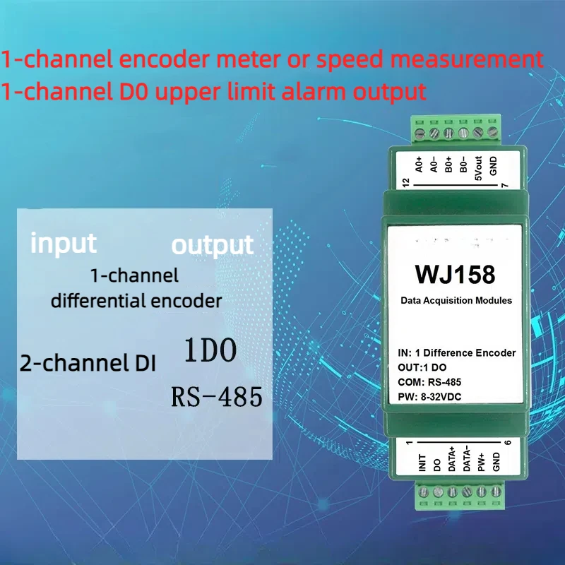 1 Differential Encoder Counting Meter Meter or Speed Measurement 1 DO Upper Limit Alarm Output WJ158