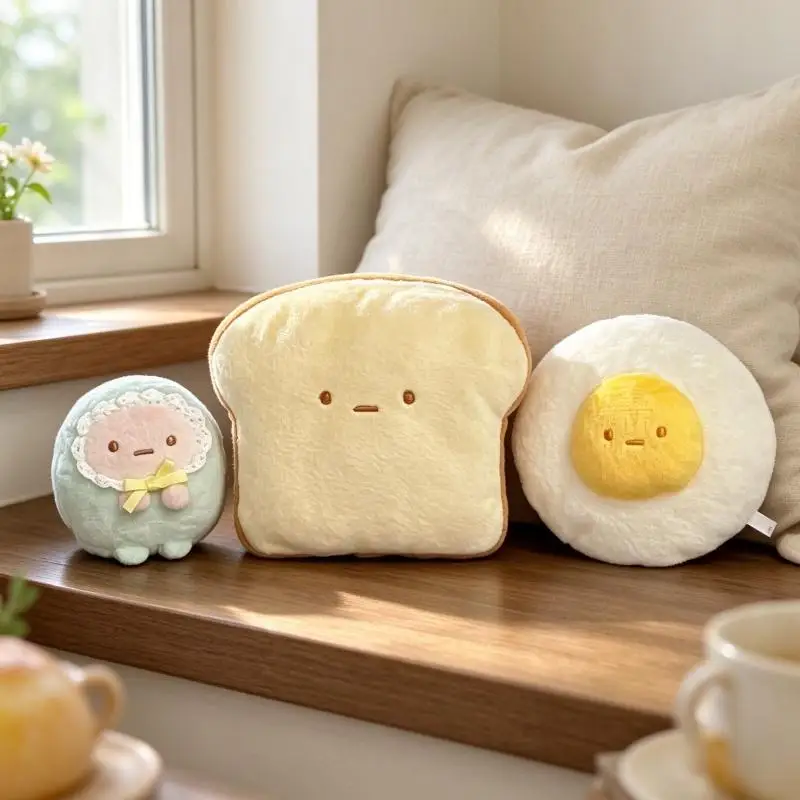 Kawaii Culinary Sumikko Gurashi Fried Egg Plush Toy New Japanese Anime Cartoon Toast Character BackpackDecorationToyFriend'sGift