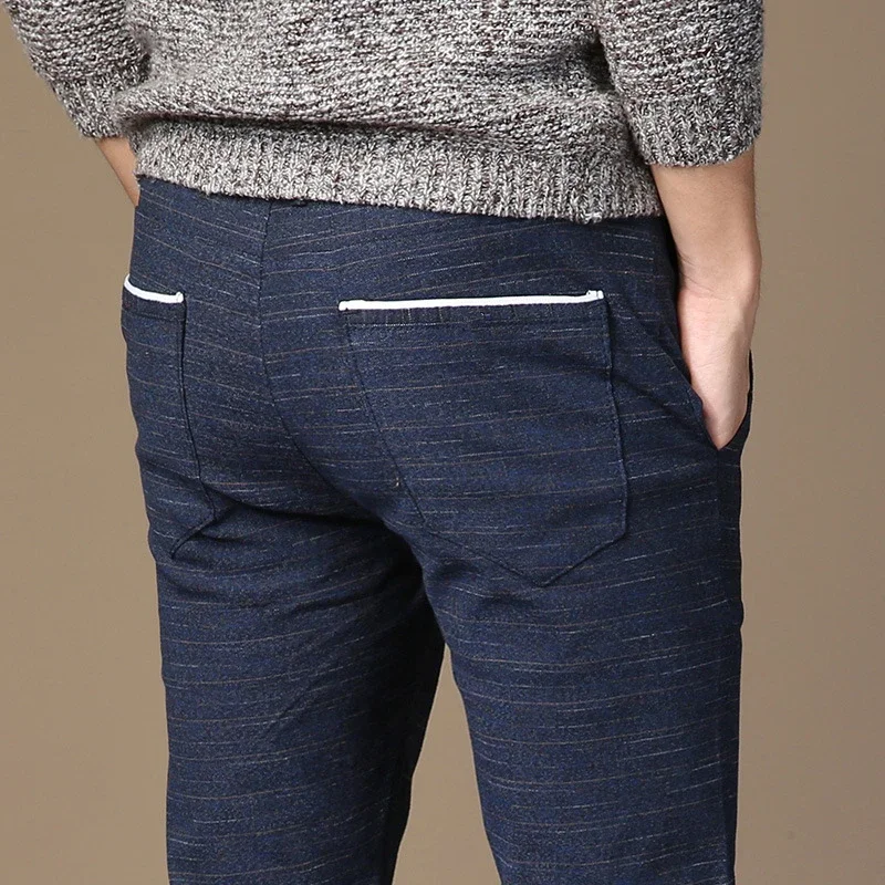 MRMT 2024 Pantaloni da uomo nuovi di zecca Casual Pantaloni da uomo dritti elastici spessi per uomo Pantaloni a righe da uomo Abbigliamento Uomo