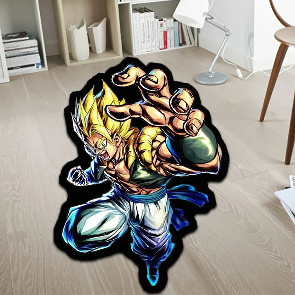 Irregular Rugs Anime Dragon Ball Gogeta SSJ Customize Cartoon Rug Handmade Carpet Area Rug for Home Decor