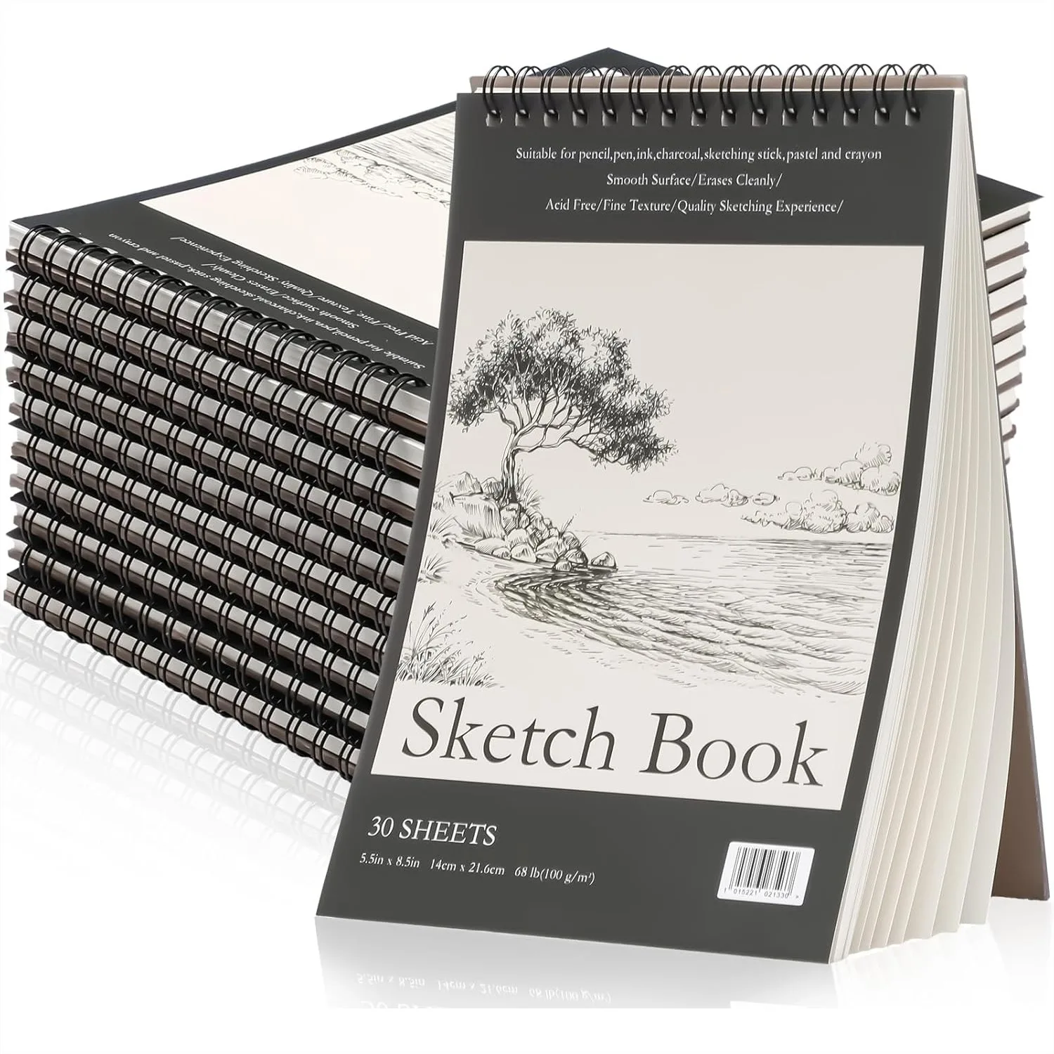 

20 Pcs 5.5x8.5 Inch Sketch Book Top Spiral Bound 30 Sheets Each 100gsm Drawing Pad for Sketching and Painting Bulk