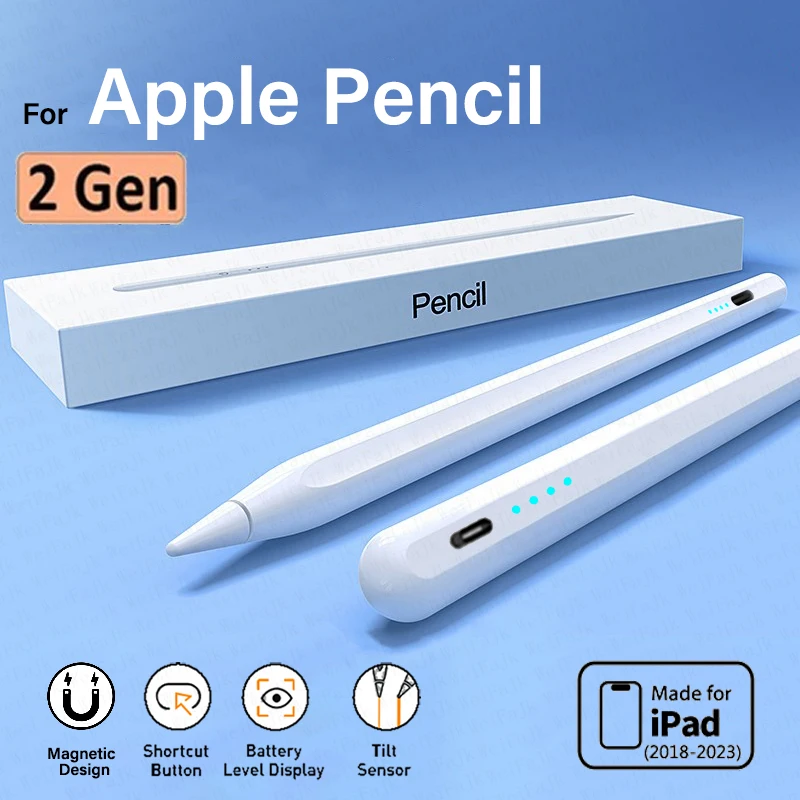 Apple Pencil 2세대 Ipad 연필 2 스타일러스 펜 iPad Pro 11 12.9 Air 4 5 7 8 9 10th Mini 5 6 2018-2023 액세서리 