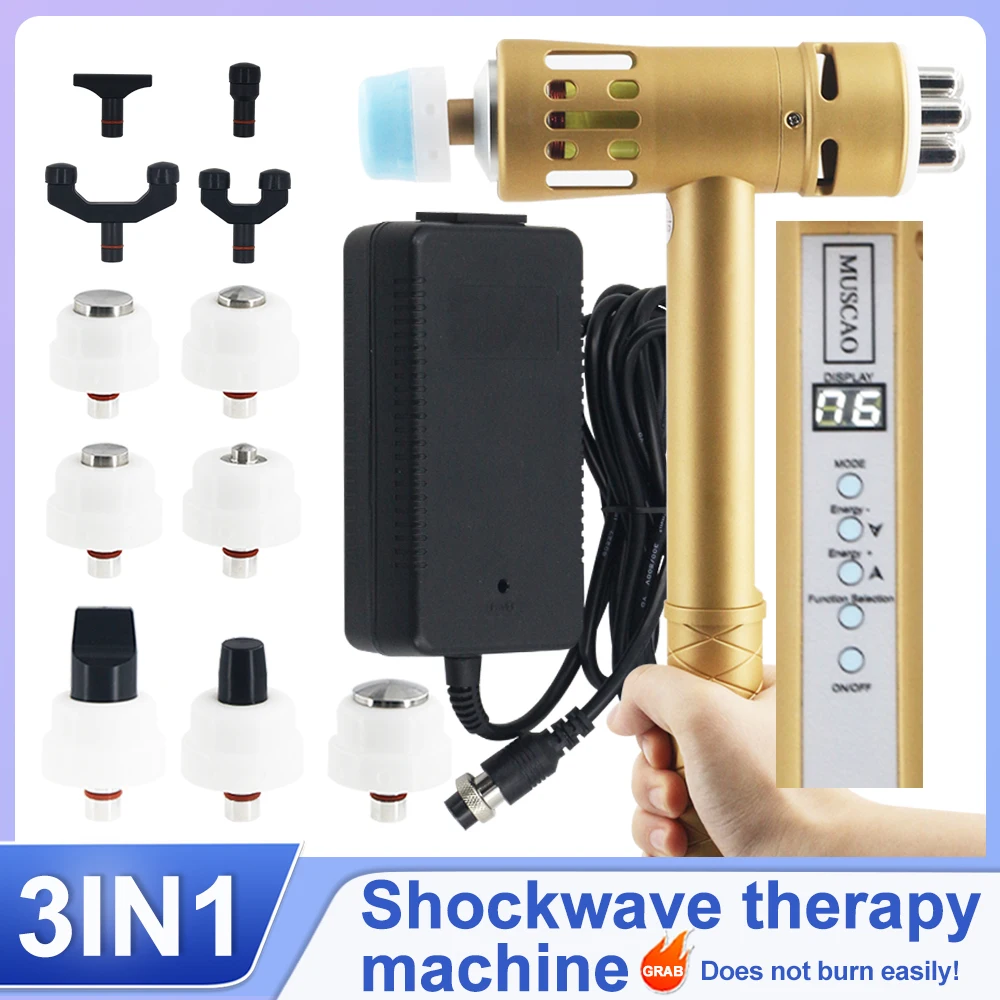 Shock Wave Massage 3 IN 1 Joint Pain Relief Muscle Relax Massager Professioonal Shockwave Therapy Machine Chiropractic Tools