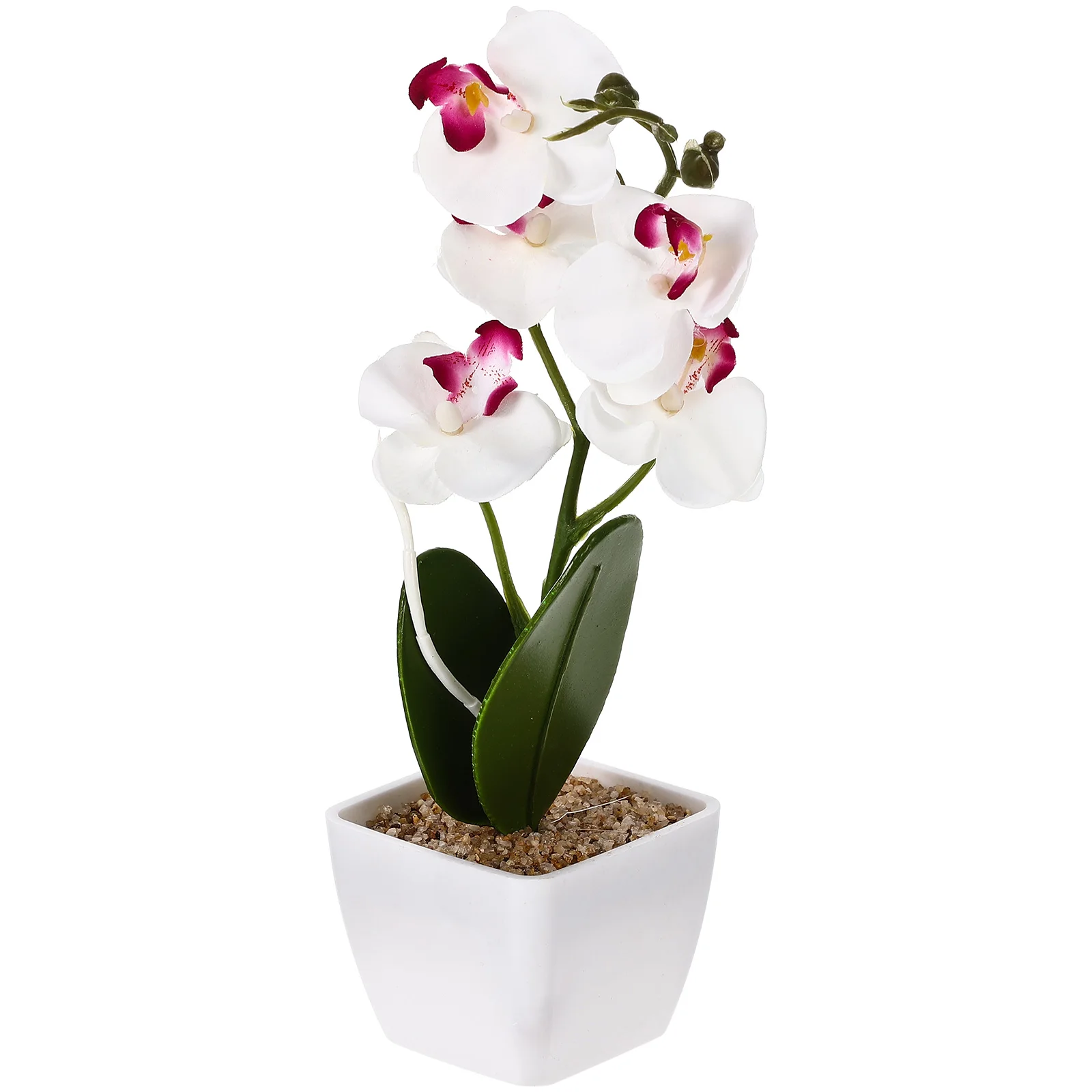 Home Realistic Artificial Simulated Phalaenopsis Faux Orchid Flowers Potted Lifelike Flowers Artificial Phalaenopsis In Pot