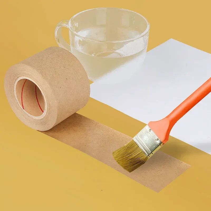 1 Roll 30m Kraft Paper Tape Bundled Adhesive Paper Tapes Sealed Water Activated Carton Painting Sticker For Art painting tape