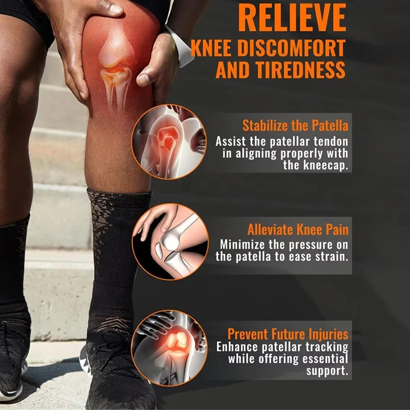 Patellasehnen-Stützband zur Knieschmerz-Linderung und Patella-Stabilisierung, Geeignet für Wandern, Fußball, Basketball – Detail 2
