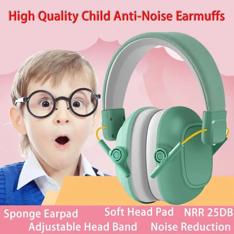 Earmuffs Adjustable Ear Protector Cute Child Anti-Noise Head For Study Sleep Noise Reduction Cancelling Kid Hearing Protection