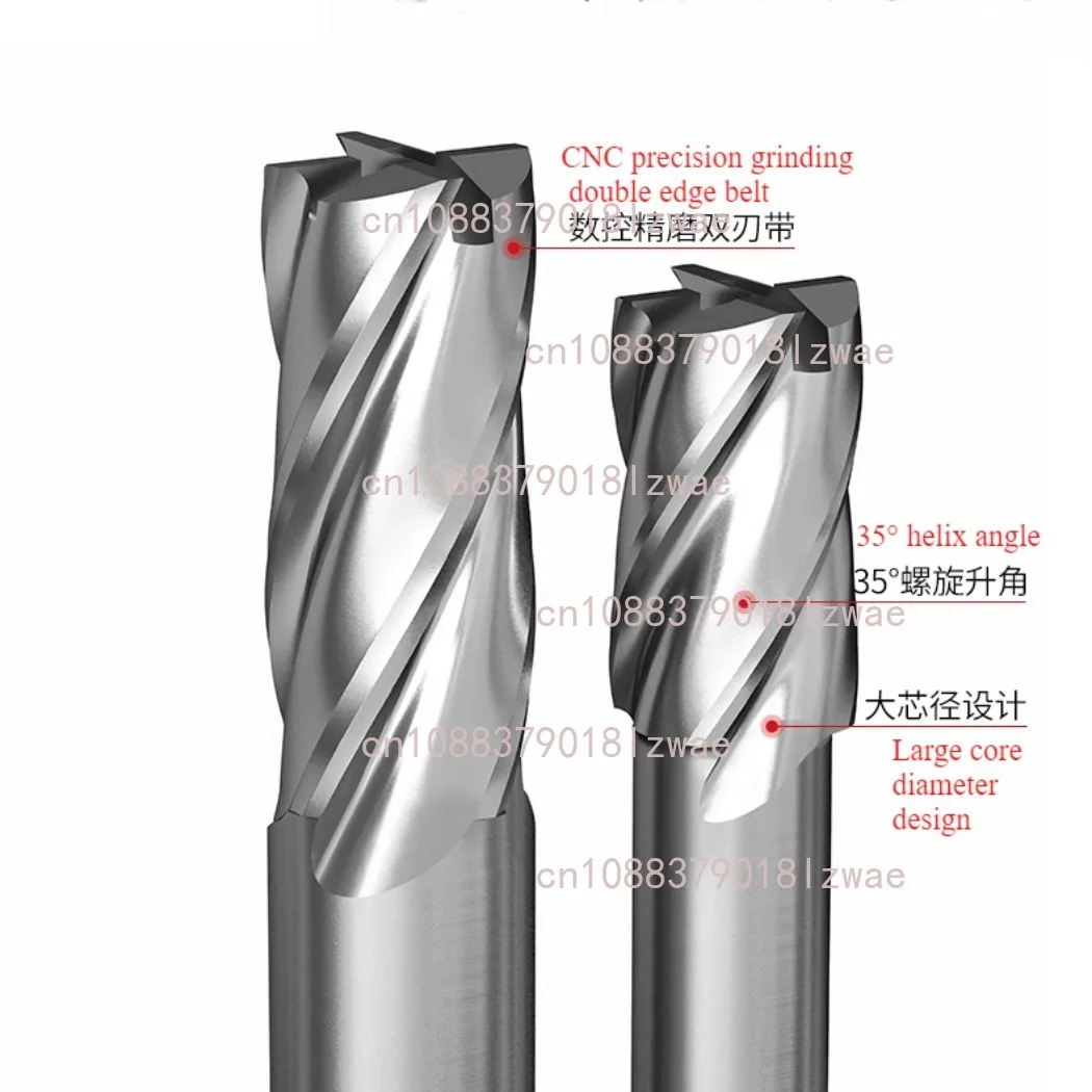 1PC 3-20mm High Speed Steel Carbide End Mill Machine Four-flute End Mill CNC Milling Cutter for Bench Drill Milling Machine