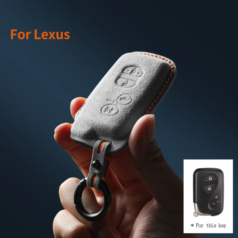 For Lexus CT200H GX400 GX460 IS250 IS300C RX270 ES240 ES350 LS460 GS300 450h 460h Suede Car Key Case Holder Shell Fob Keychain