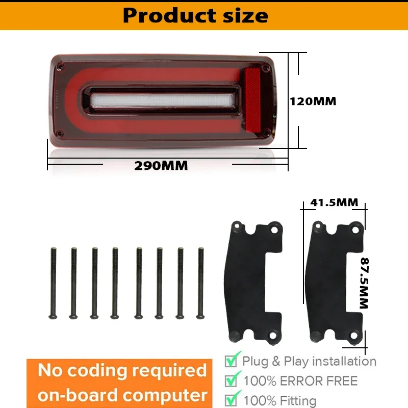 لمرسيدس بنز G-Class عربة W463 G500 G550 G55 G63 G65 AMG الذيل الخلفي/أضواء الفرامل الديناميكية LED بدوره أضواء الإشارة 1999-2018
